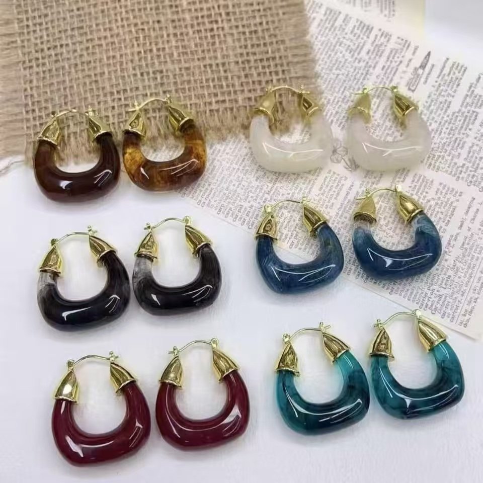 Pendientes de moda chapados en oro de 14k
