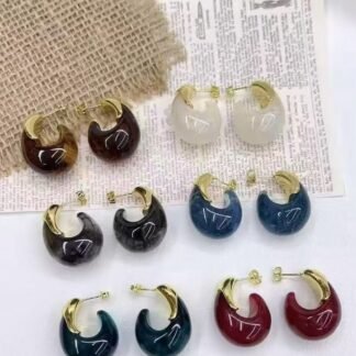 Pendientes de moda chapados en oro de 14k