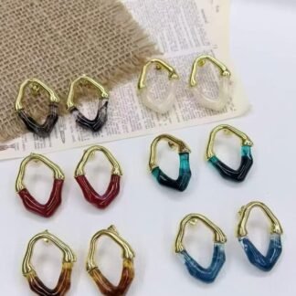Pendientes de moda chapados en oro de 14k