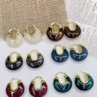 Pendientes de moda chapados en oro de 14k