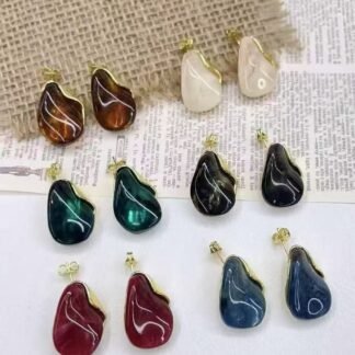 Pendientes de moda chapados en oro de 14k