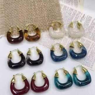 Pendientes de moda chapados en oro de 14k