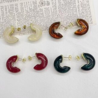 Pendientes de moda chapados en oro de 14k