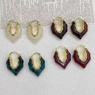 Pendientes de moda chapados en oro de 14k