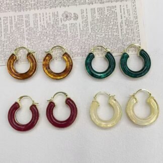 Pendientes de moda chapados en oro de 14k